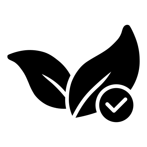 black leaves with a checkmark