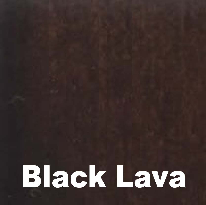 A textured dark brown surface labeled "Black Lava," evoking a rich, earthy appearance reminiscent of volcanic rock.