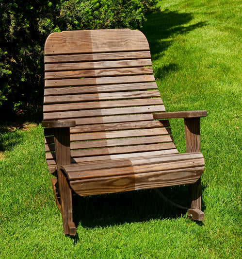 Wooden Adirondack Chair Restored And Protected With Vinyl Renu Outdoor Color Restorer 