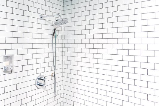 Clean shower with tiles