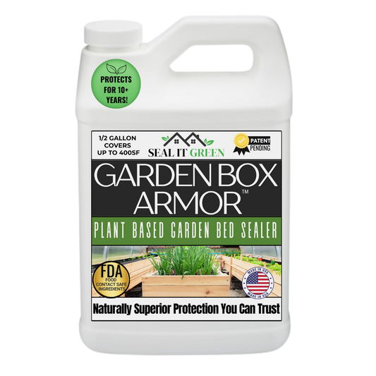 Garden Box Armor™ Plant Based Wood Sealer - 1/2 Gallon (64oz) - Covers Up To 400 SF