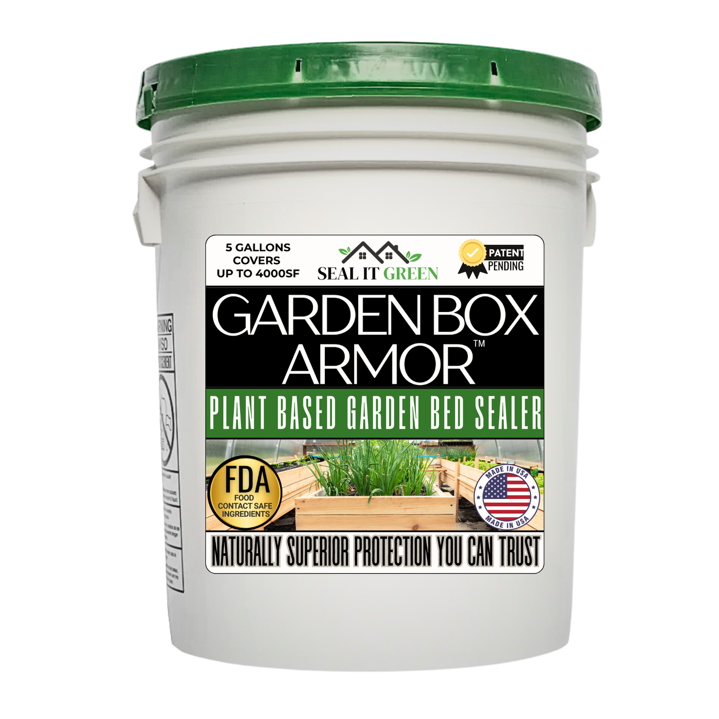 Garden Box Armor™ Plant Based-FDA Food Contact Safe Raised Bed Garden Sealer