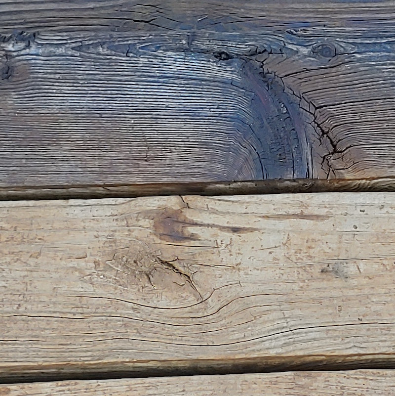 before and after wood boards sealed with Seal It Green Garden Box Armor Plant Based Wood Sealer