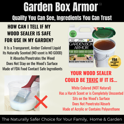 Garden Box Armor™ Plant Based-FDA Food Contact Safe Raised Bed Garden Sealer