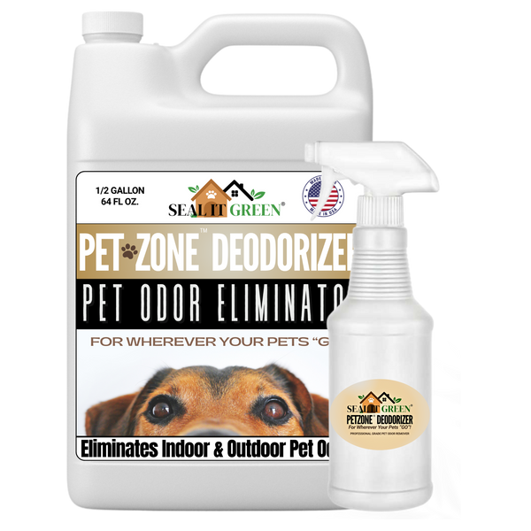 Pet Zone Deodorizer product bottle by Seal It Green