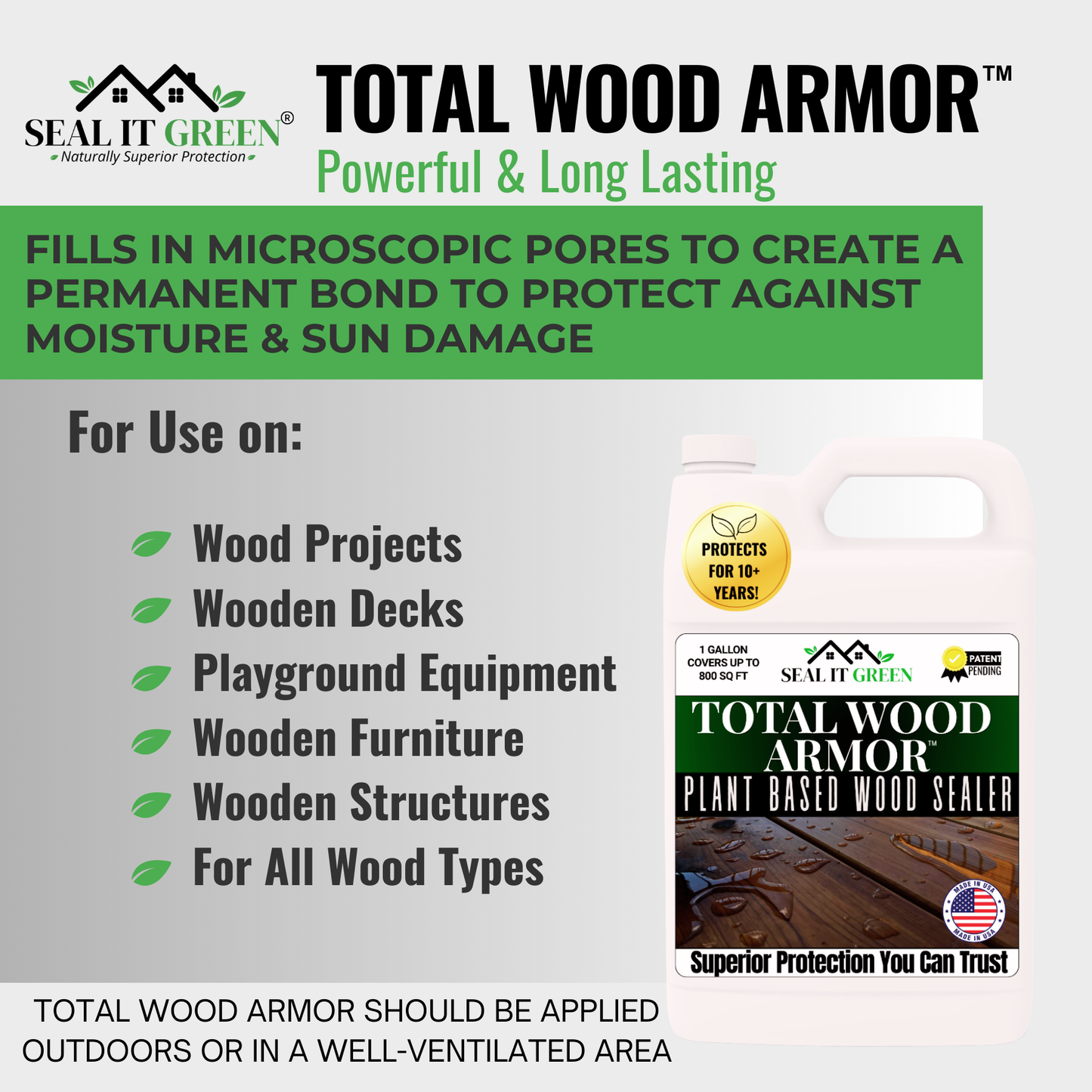 Total Wood Armor™ Plant Based Sealer - 5 GALLON