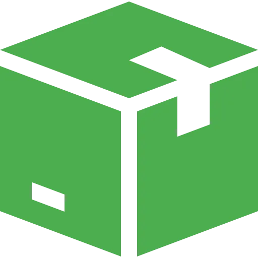 A green package or box
