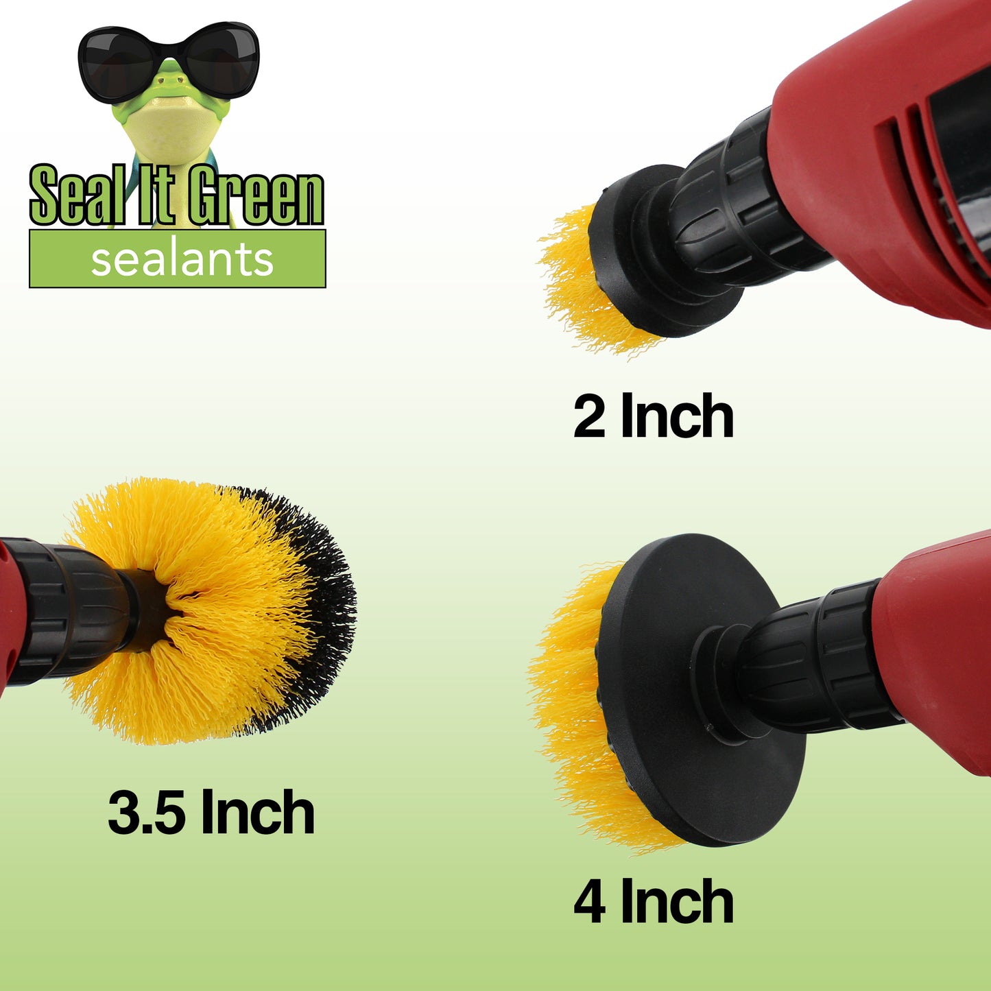 Drill Brush 3 Pack scrub brush, a sponge brush, and a detail brush,designed for specific tasks.