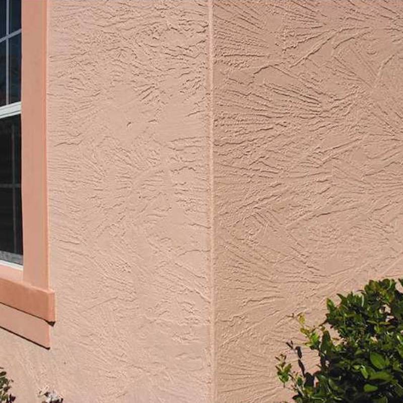 Faded Stucco Before And After Restored With Vinyl Renu Vinyl Siding Restorer Left SIde Faded Right Side Original Color Restored Breathable Treatment