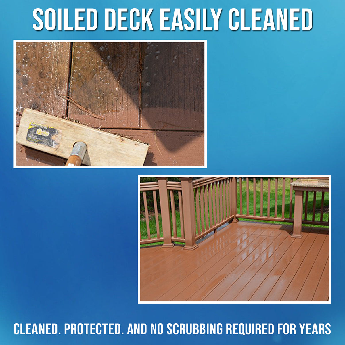 Solid deck easily cleaned