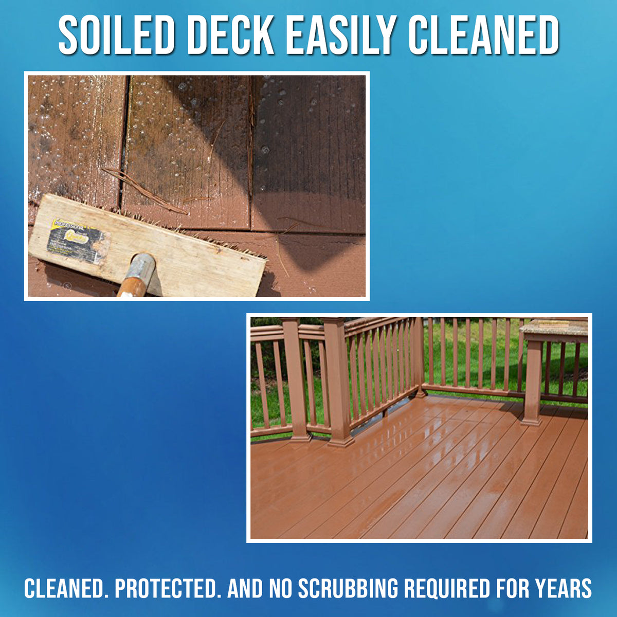 Solid Deck Easily Cleaned