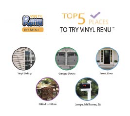 5 Places To Try Vinyl Renu Vinyl Siding Restorer. Siding, Garage Doors, Front Door, Patio Furniture And Mailboxes. Restores Original Color And Luster